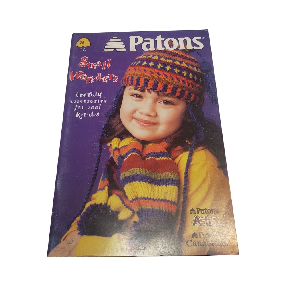 Patons Small Wonders 751 CC Kids Knitting Pattern Booklet Hats Scarves 2003